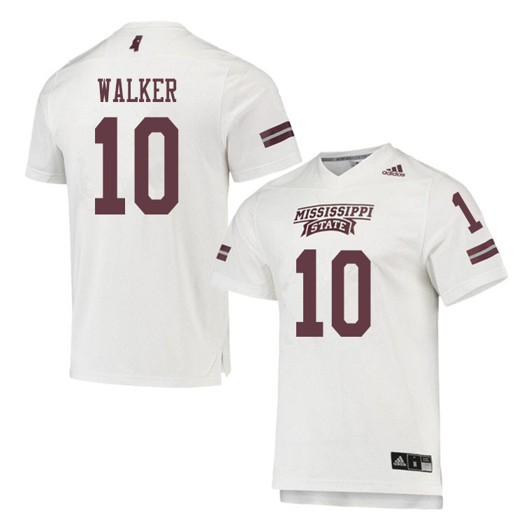 Men #10 Kareem Walker Mississippi State Bulldogs College Football Jerseys Sale-White